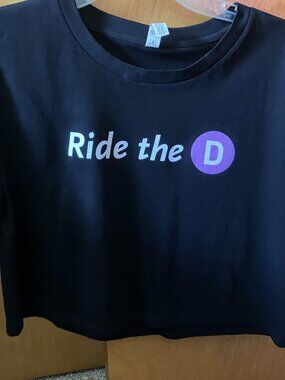 Medium Black Ride the D Boxy Crop Top